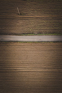 Aerial view shot of agricultural filed