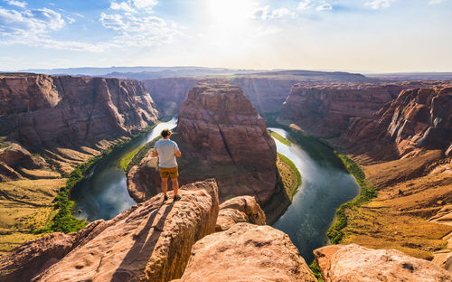 Panoramic view of rocks and mountains against sky