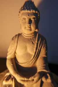 Close-up of buddha statue at temple