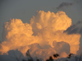 Low angle view of dramatic sky during sunset