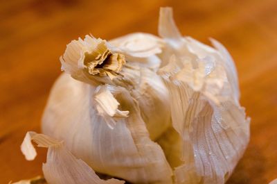 Close-up of garlic on table