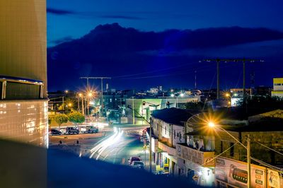 Illuminated cityscape at night