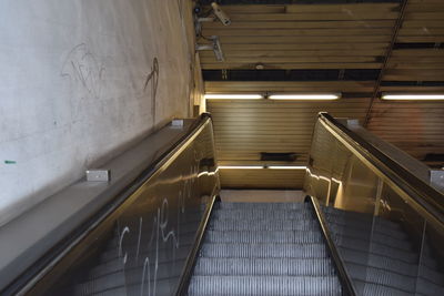 Low angle view of escalator