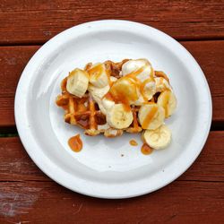 High angle view of meal served in plate