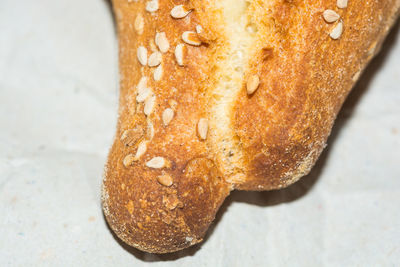 High angle view of bread on table