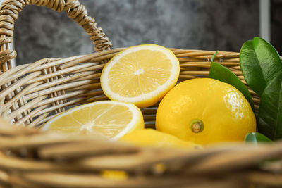 Close-up of fruits in basket