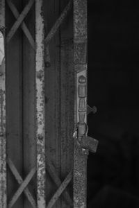 Close-up of rusty metal gate