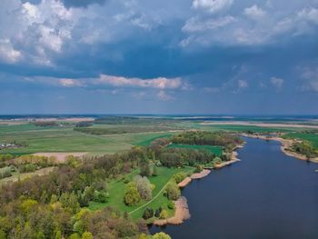 Scenic view of land against sky