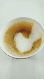 High angle view of coffee in cup