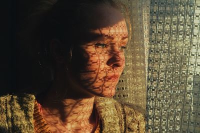 Close-up portrait of young woman