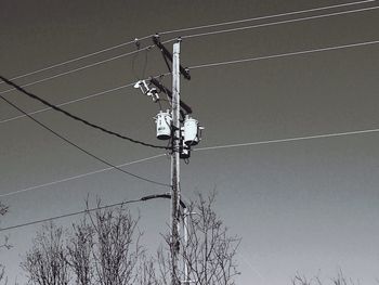 Low angle view of electricity pylon