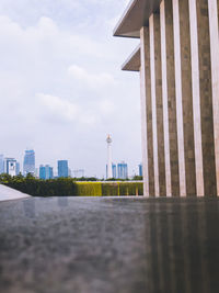 Modern buildings in city against sky