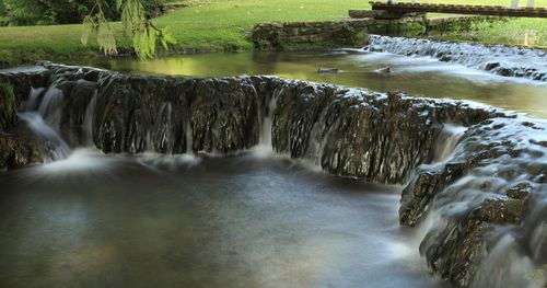 High angle view of waterfall