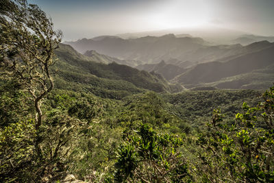 Scenic view of mountains against sky