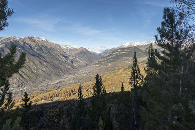 Scenic view of mountains against sky