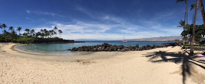 Panoramic shot of calm beach