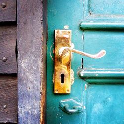 Close-up of rusty metal door