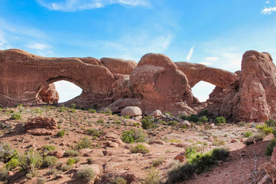 Rock formation against sky