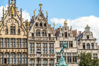 Low angle view of buildings in city