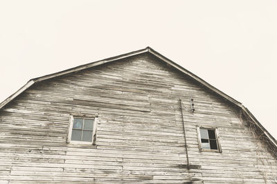 Low angle view of house against clear sky