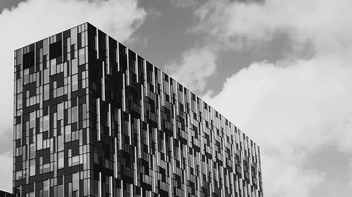 Low angle view of modern building against sky