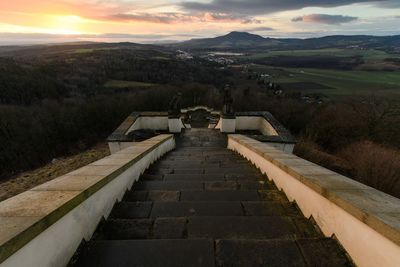 Scenic view of mountain during sunset