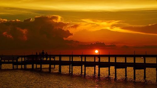 Scenic view of sunset over sea