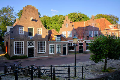 Traditional dutch houses in side streets of amersfoort 