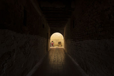 Empty corridor of old building