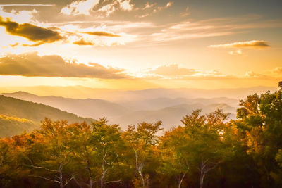 Scenic view of landscape at sunset