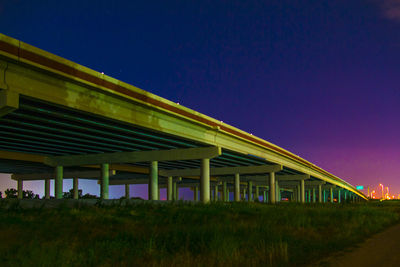 View of city at night