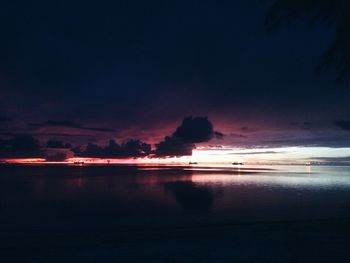 Scenic view of sea against sky at sunset