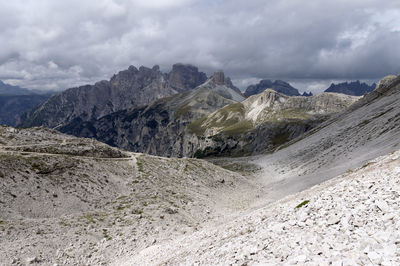 Rocky mountains against clouds