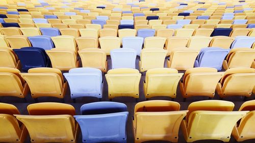 Full frame shot of empty chairs