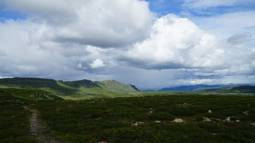 Scenic view of field against sky