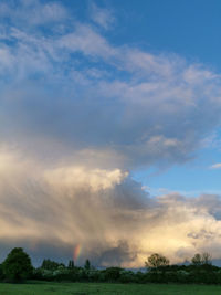 Scenic view of field against sky during sunset