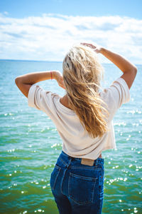 Young woman at beach