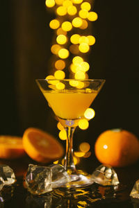 Close-up of wine glass on table