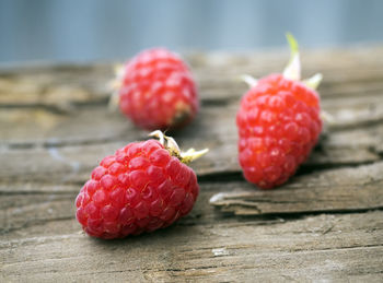 Raspberries on the table