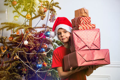 Christmas tree against white background