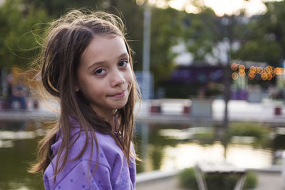 Close-up portrait of smiling girl