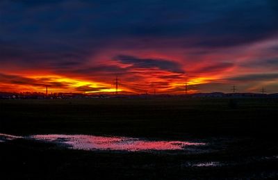 Scenic view of landscape against cloudy sky