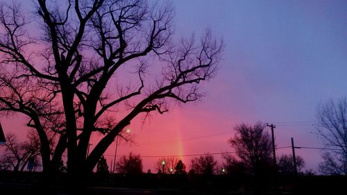 Silhouette bare trees against sky during sunset