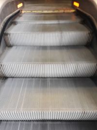 High angle view of escalator