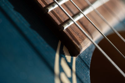 Close-up of acoustic guitar