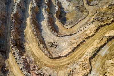 High angle view of rock formations