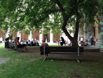 People sitting in park