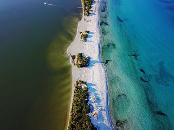 High angle view of beach