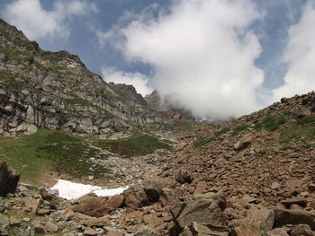 Scenic view of mountains against sky