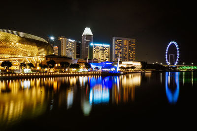 Illuminated city at night